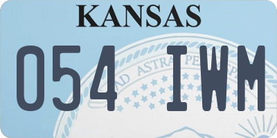 KS license plate 054IWM