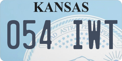 KS license plate 054IWT