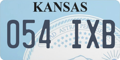 KS license plate 054IXB