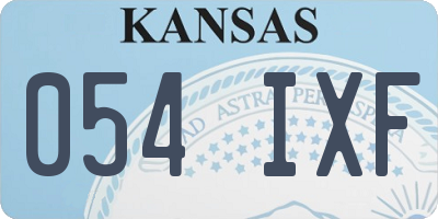 KS license plate 054IXF