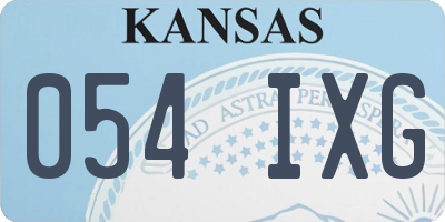 KS license plate 054IXG