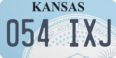 KS license plate 054IXJ