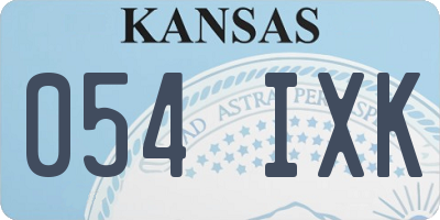 KS license plate 054IXK
