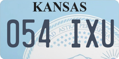 KS license plate 054IXU