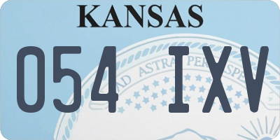 KS license plate 054IXV