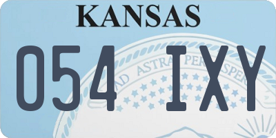 KS license plate 054IXY