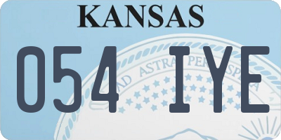 KS license plate 054IYE