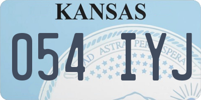 KS license plate 054IYJ