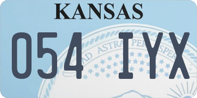 KS license plate 054IYX
