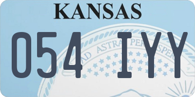 KS license plate 054IYY
