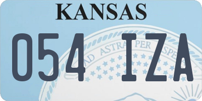KS license plate 054IZA