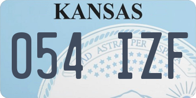 KS license plate 054IZF