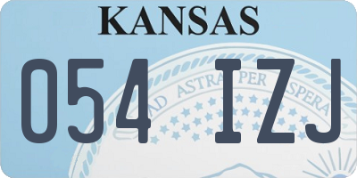 KS license plate 054IZJ