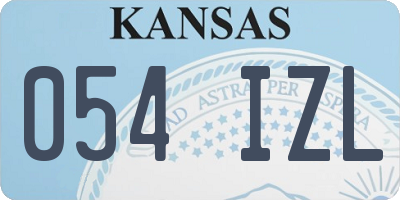 KS license plate 054IZL