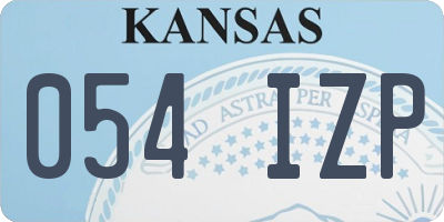 KS license plate 054IZP