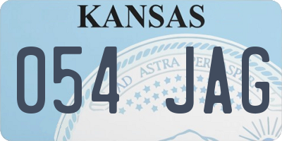 KS license plate 054JAG