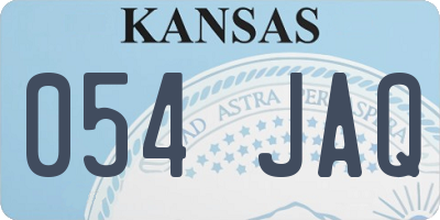 KS license plate 054JAQ