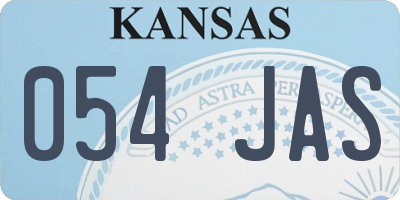 KS license plate 054JAS