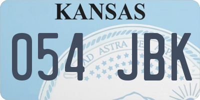 KS license plate 054JBK