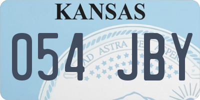 KS license plate 054JBY