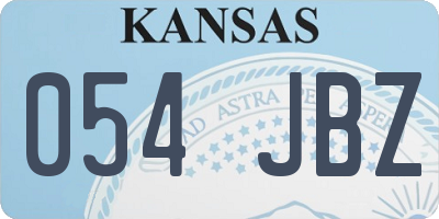 KS license plate 054JBZ