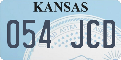 KS license plate 054JCD