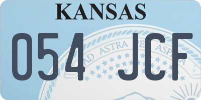 KS license plate 054JCF