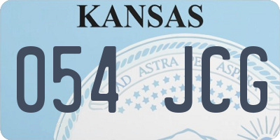 KS license plate 054JCG