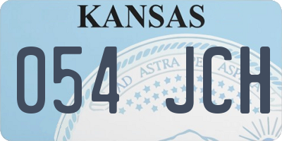 KS license plate 054JCH