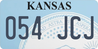 KS license plate 054JCJ