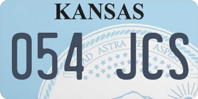 KS license plate 054JCS