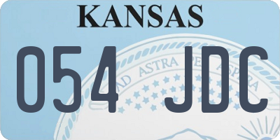 KS license plate 054JDC