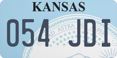 KS license plate 054JDI
