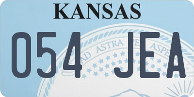 KS license plate 054JEA