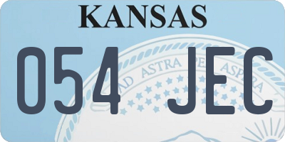 KS license plate 054JEC