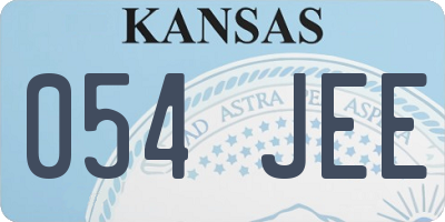 KS license plate 054JEE