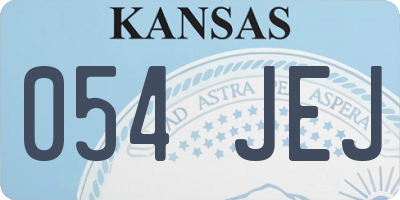 KS license plate 054JEJ