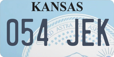 KS license plate 054JEK