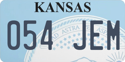 KS license plate 054JEM