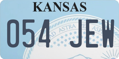 KS license plate 054JEW