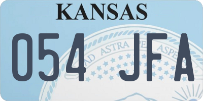 KS license plate 054JFA
