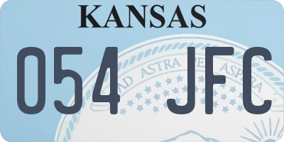 KS license plate 054JFC