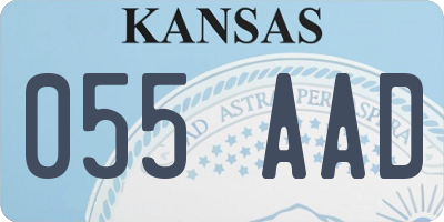 KS license plate 055AAD