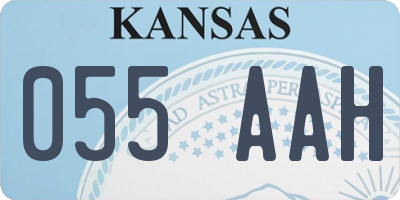 KS license plate 055AAH