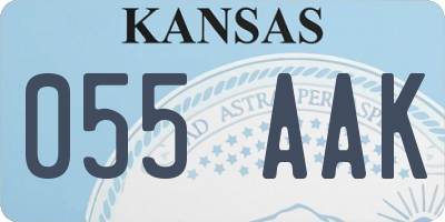 KS license plate 055AAK