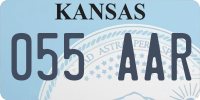 KS license plate 055AAR