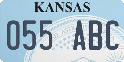 KS license plate 055ABC