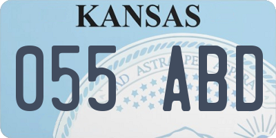 KS license plate 055ABD