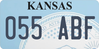 KS license plate 055ABF