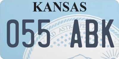 KS license plate 055ABK